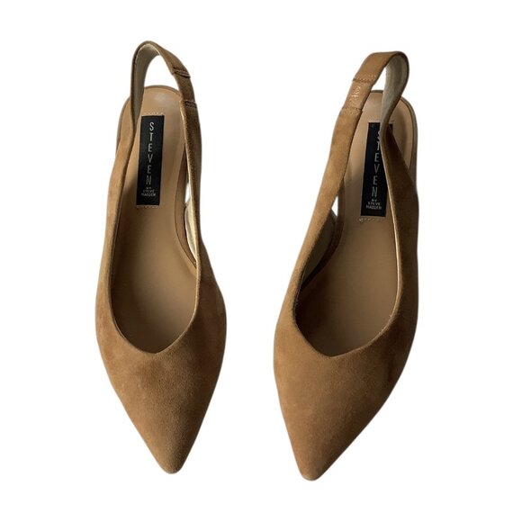 Steven By Steve Madden Womens Tan Suede Slingback Pointed Toe Flats Size 8.5 M - Picture 12 of 16